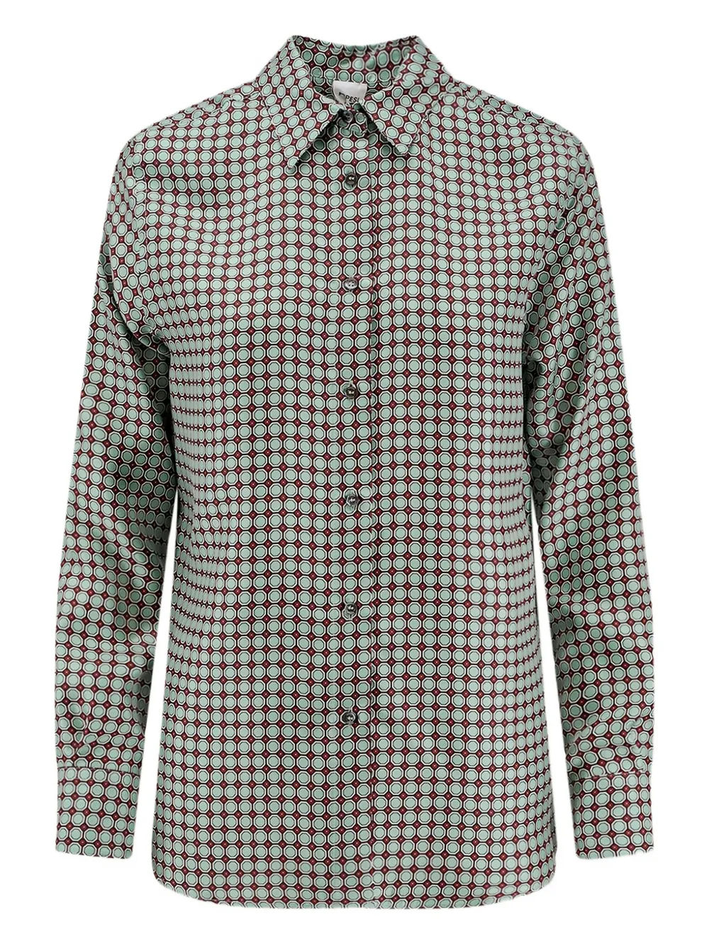 Aspesi Geometric-pattern Silk Shirt In Blue