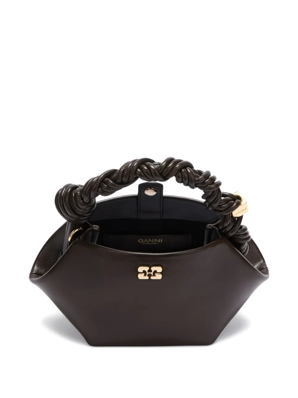 GANNI Gedraaide shopper met handgreep Bruin