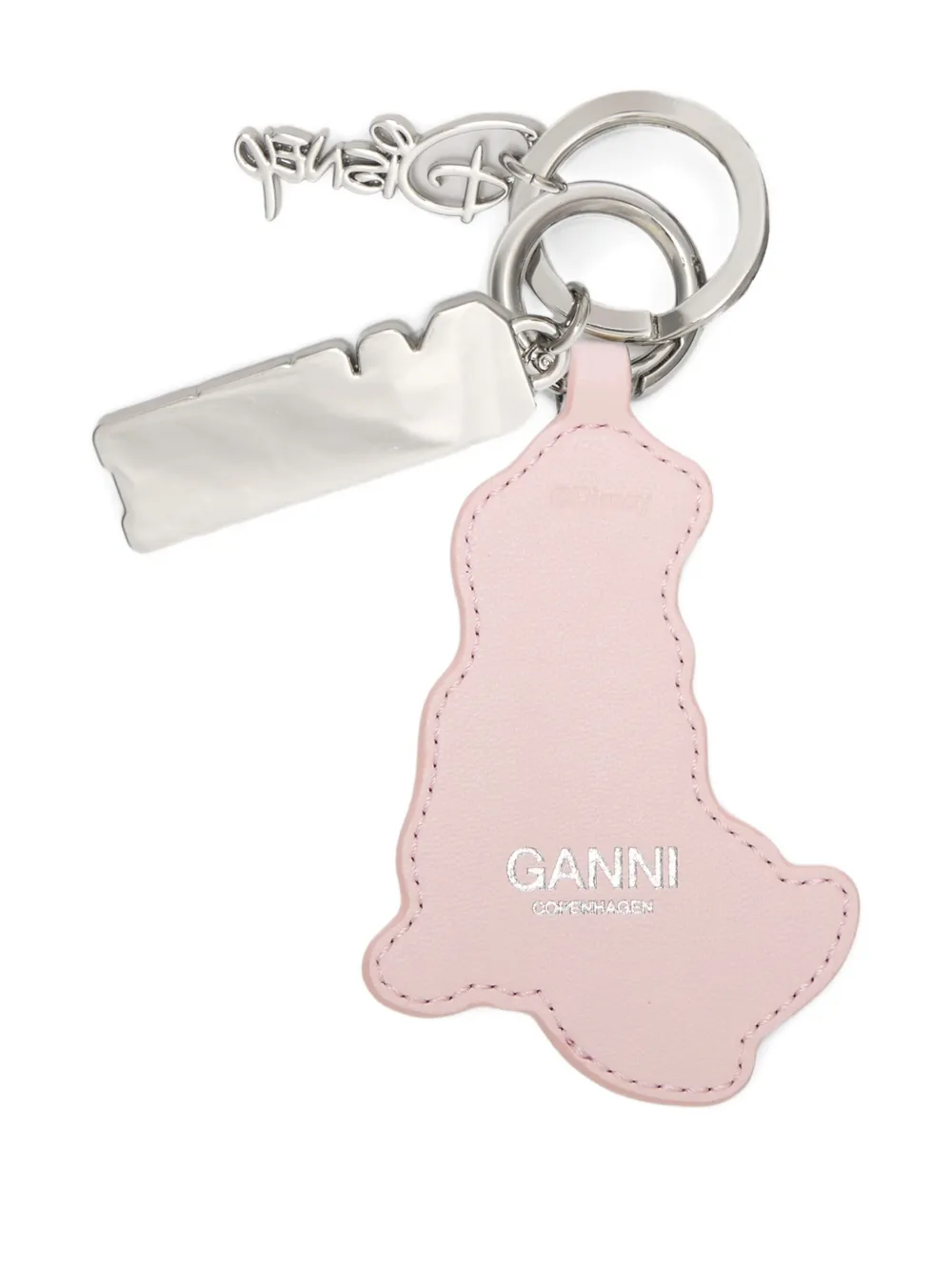  Ganni X Disney Porte-clés à Breloque En Cuir - Rose 