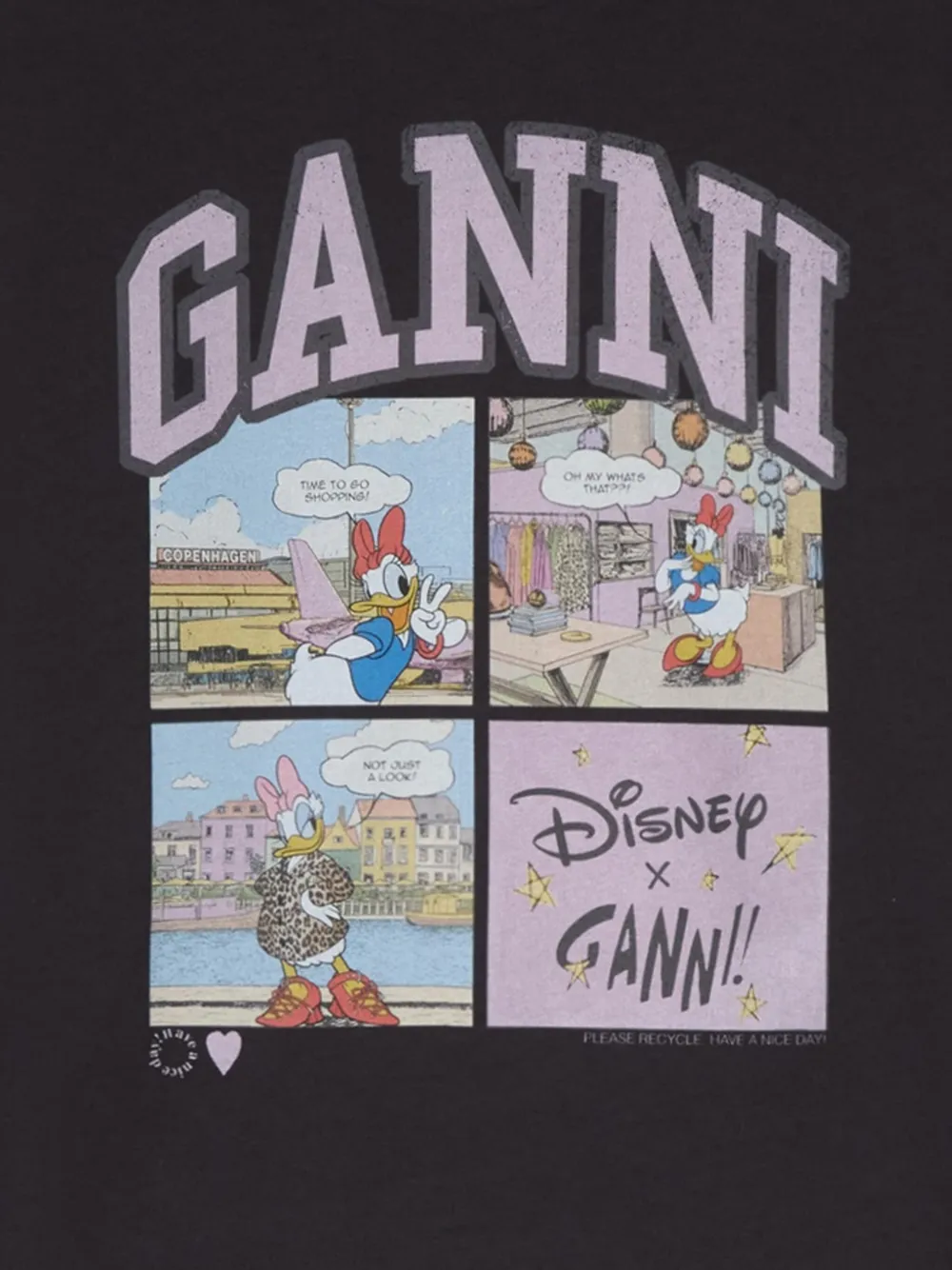 GANNI x Disney T-shirt met print Zwart