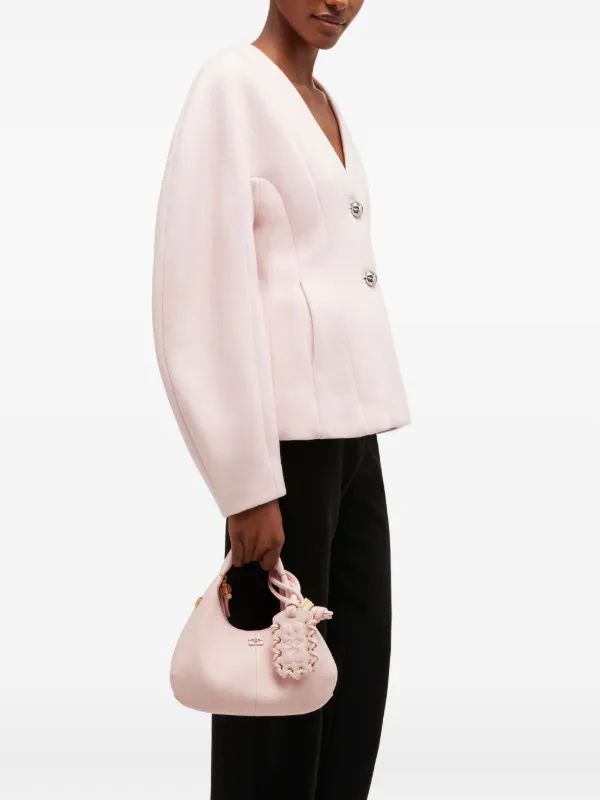 GANNI logo-detail Charm Bag | Pink | FARFETCH