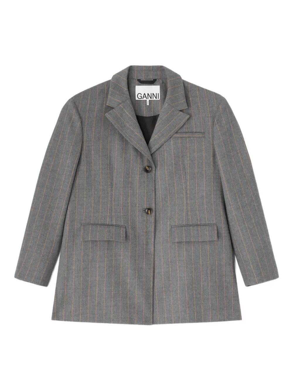 GANNI Blazer gessato - Grigio