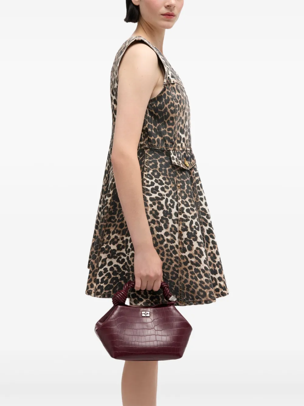 GANNI Bou shopper met gedraaid handvat - Rood