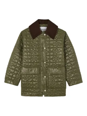 GANNI キルティング ジャケット | グリーン | FARFETCH JP