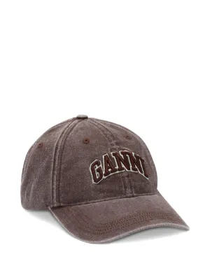 Miu Miu logo-embroidered Cap | Brown | FARFETCH