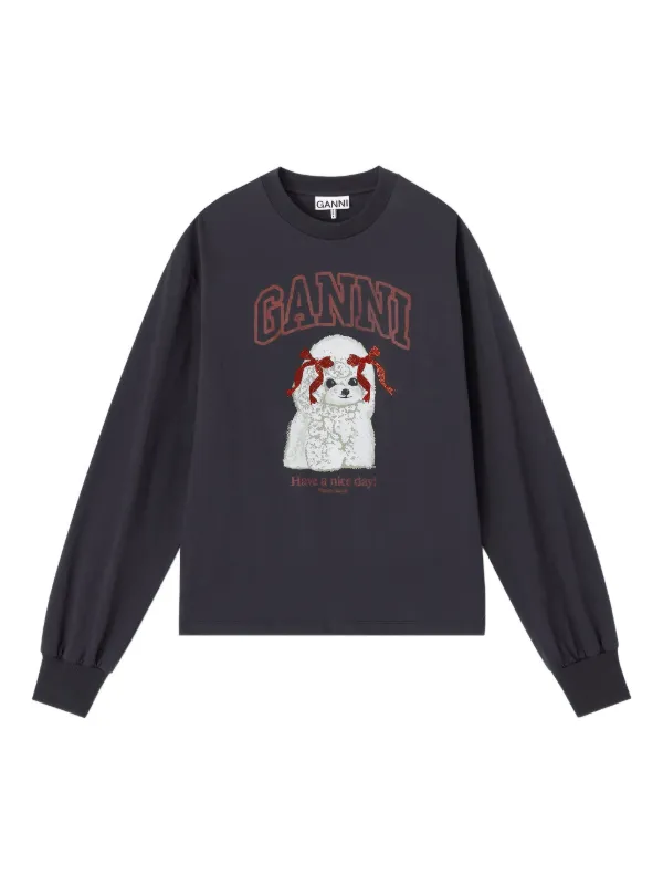 GANNI クロップド パイルロゴスウェット GANNI クロップド パイルロゴスウェット 【公式通販】