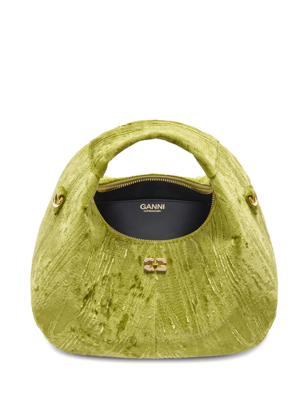 GANNI Schoudertas met logoplakkaat Groen