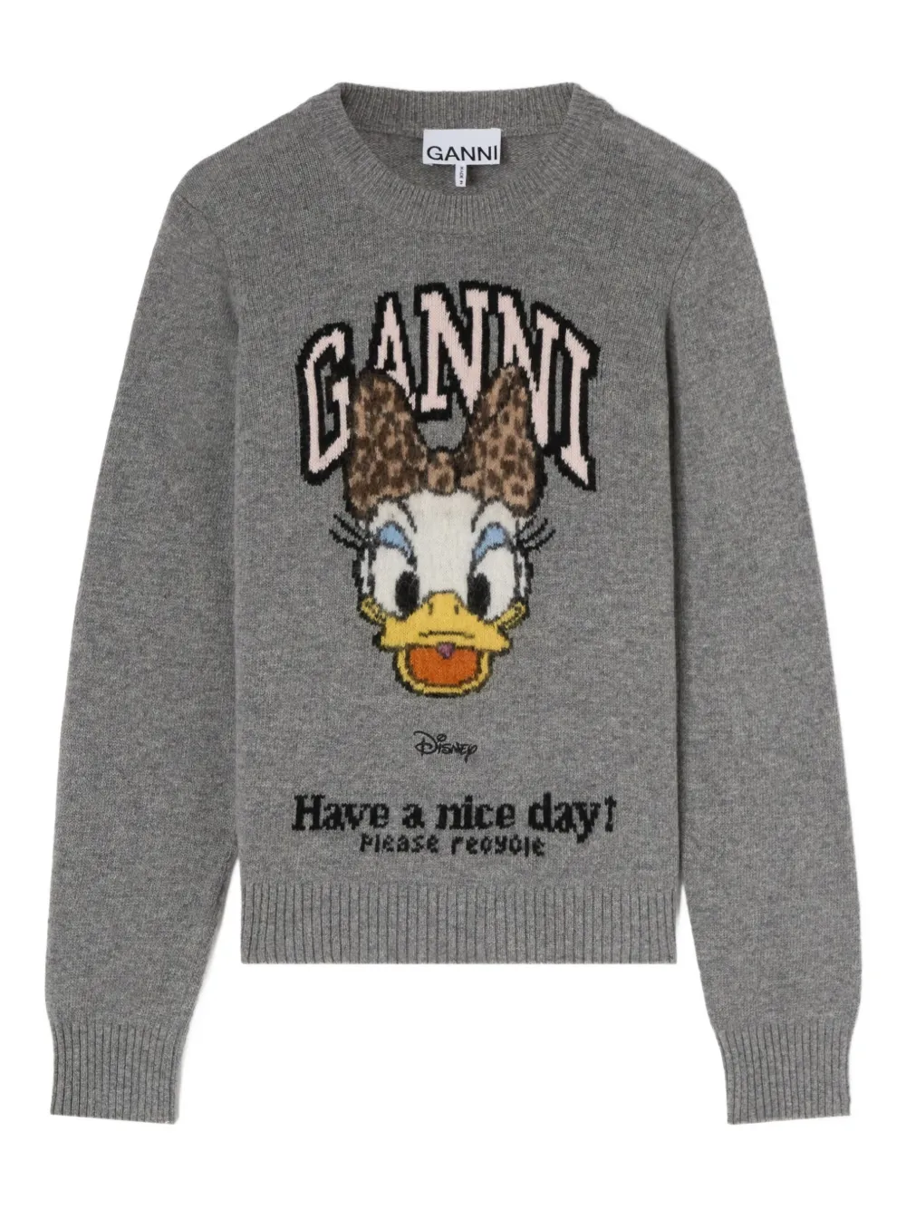 Ganni X Disney Graphic Sweater In Gray