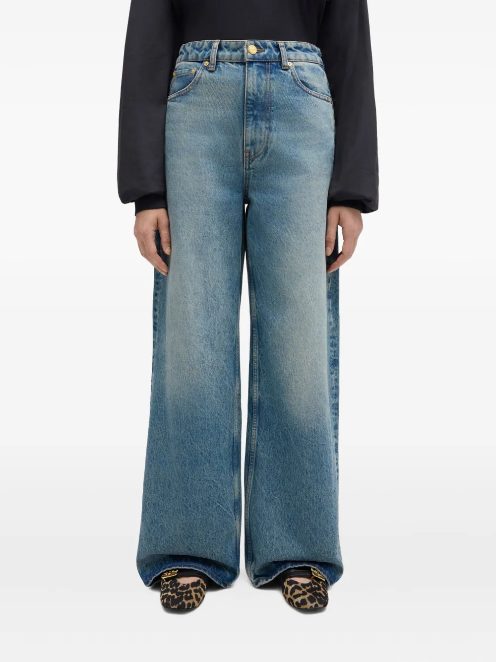 GANNI Lari denim jeans Blauw