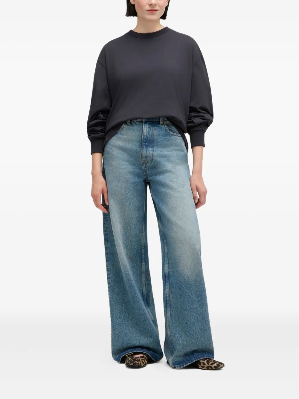 GANNI Jeans met vervaagd effect - Blauw