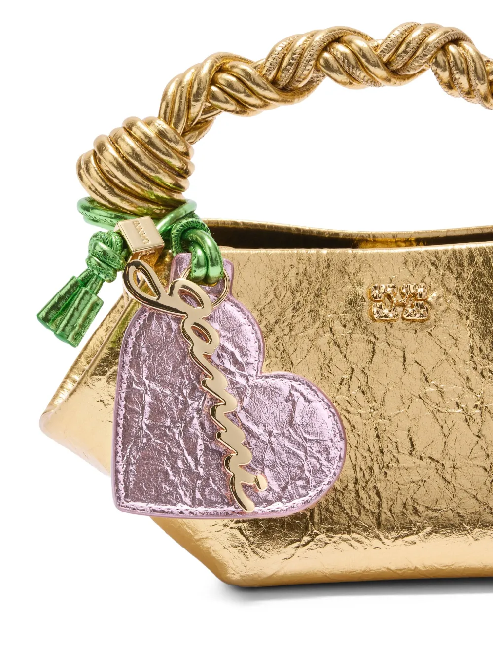GANNI Sleutelhanger met hartpatroon Roze