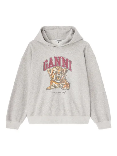 GANNI hoodie à imprimé tigre