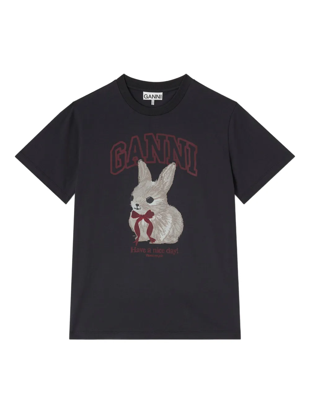 GANNI rabbit basic 棉平纹针织T恤 | 灰色 | Image 1
