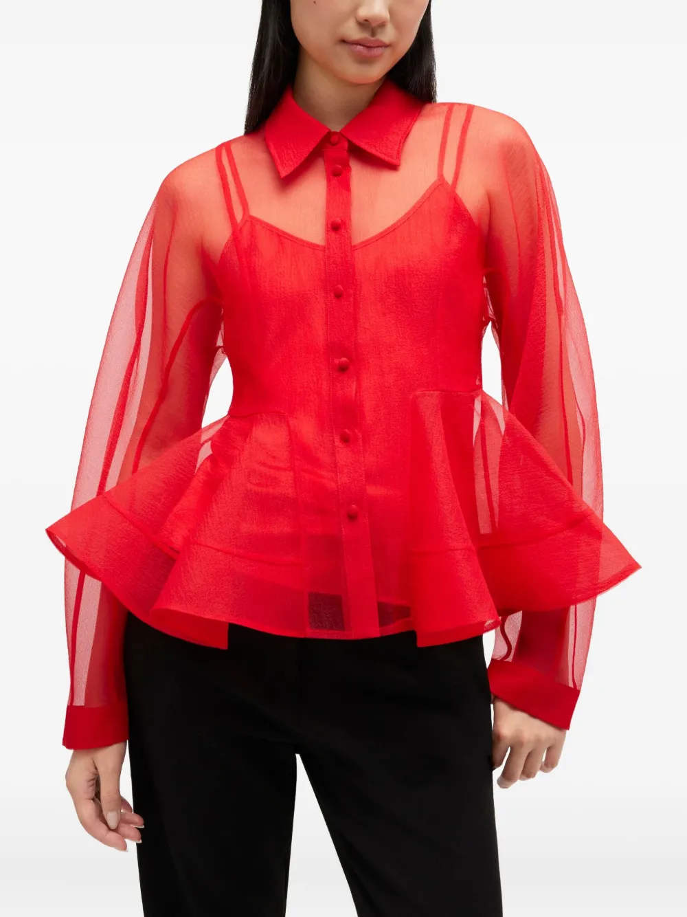  Ganni Long-sleeve Shirt - Red 