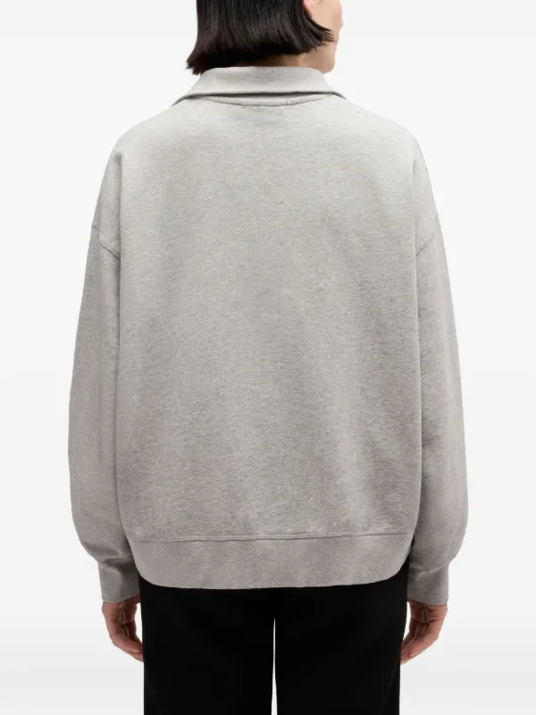 GANNI Grey Half Zip Sweatshirt | Grey | FARFETCH