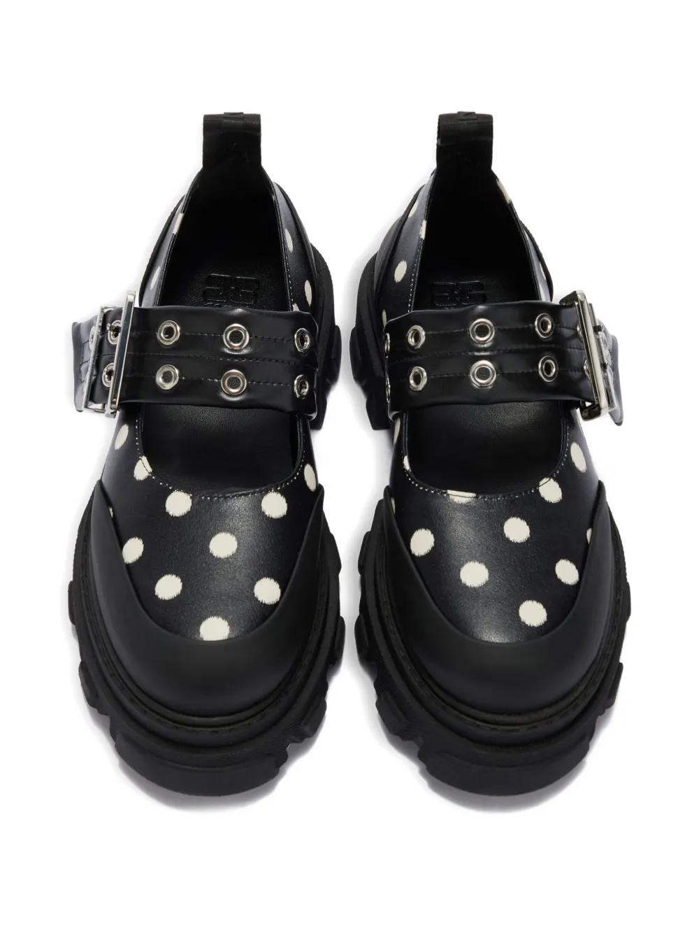 GANNI Loafers met stippen en gesp Zwart