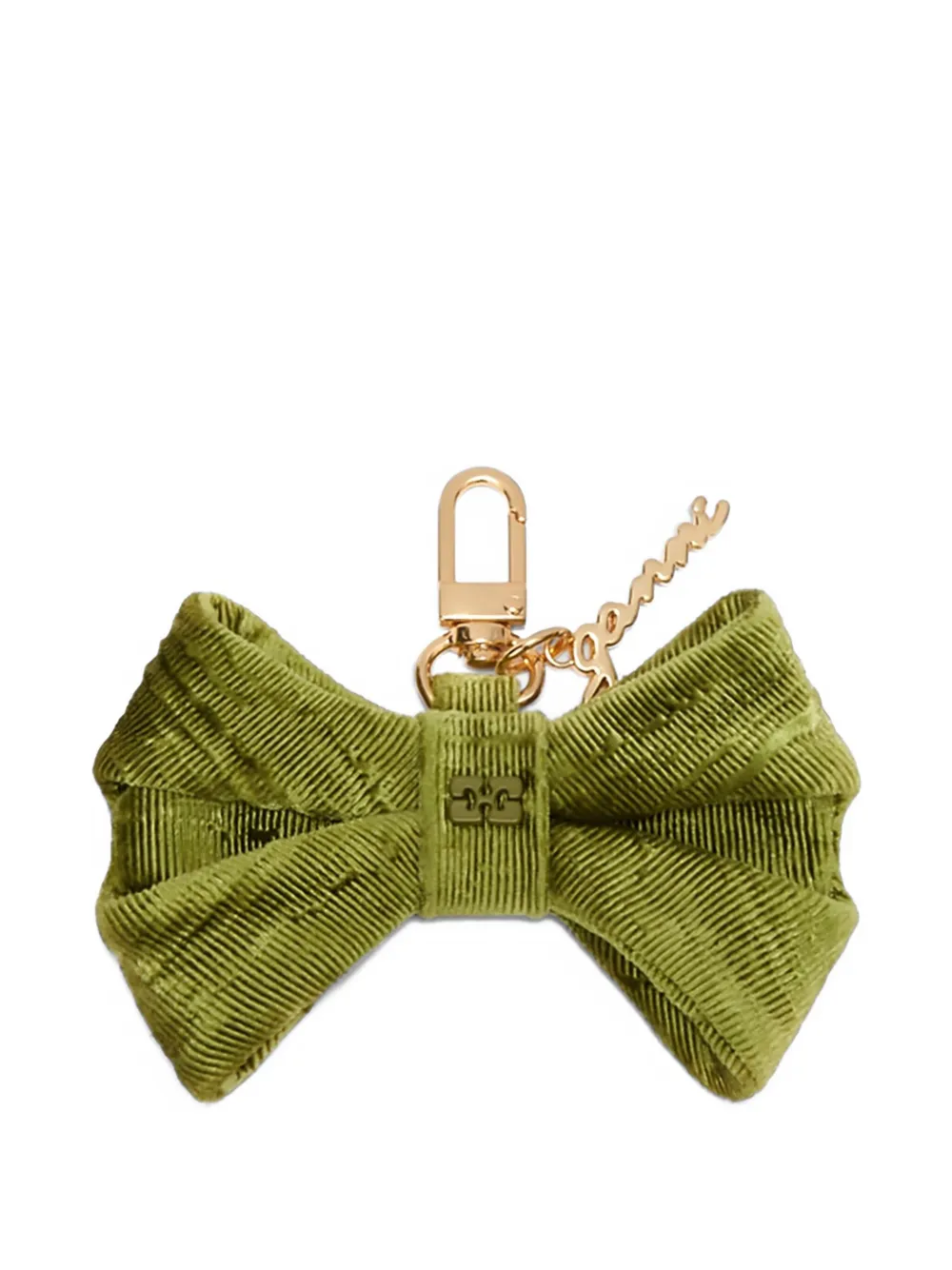 GANNI Sleutelhanger met logoplakkaat Groen