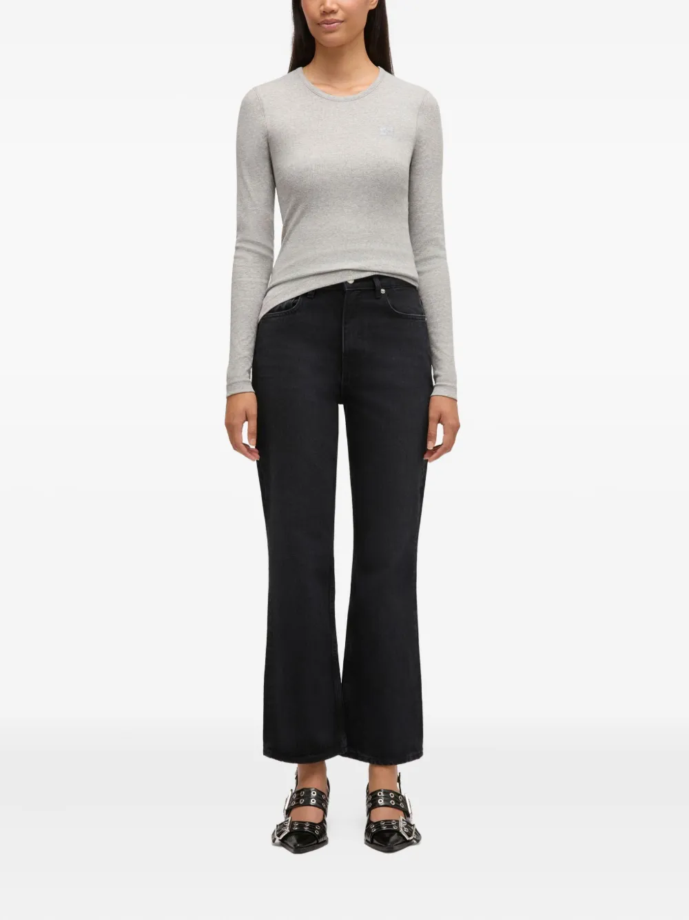 GANNI Top met lange mouwen Grijs