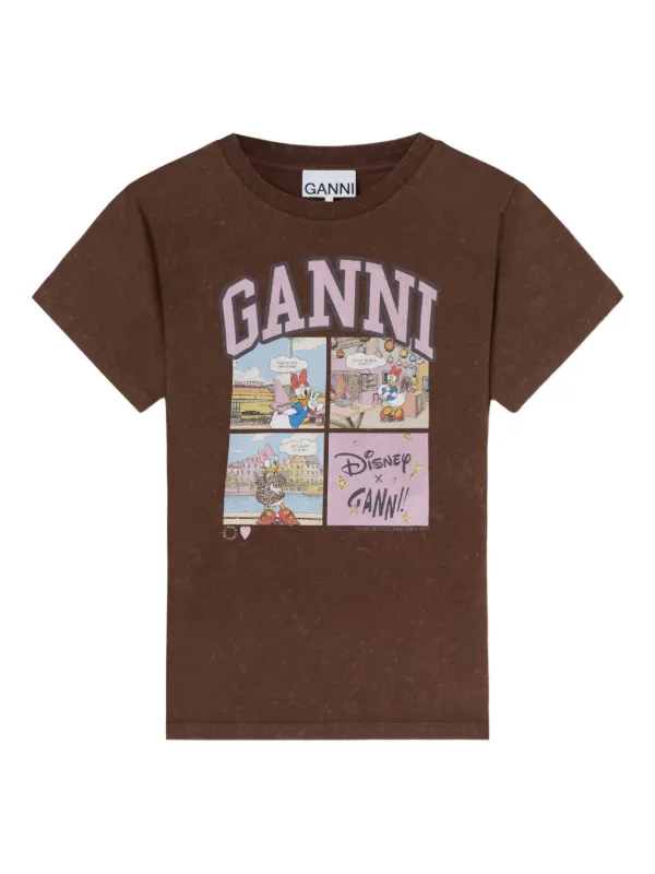 Ganni X Disney Daisy Duck Graphic T-shirt in Brown