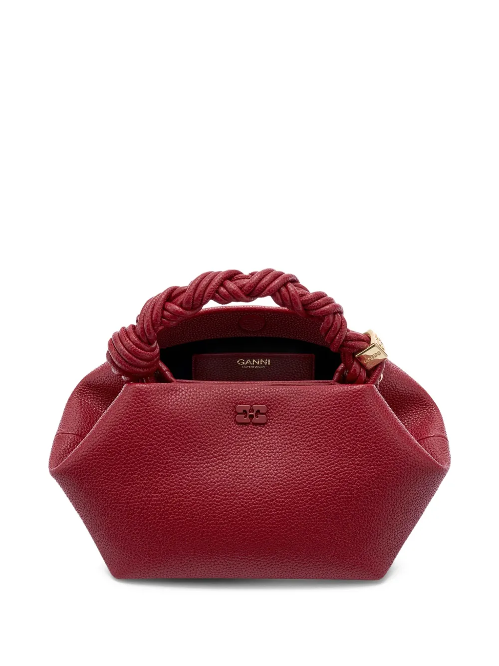 Ganni Bou Twisted-handle Tote Bag In Red