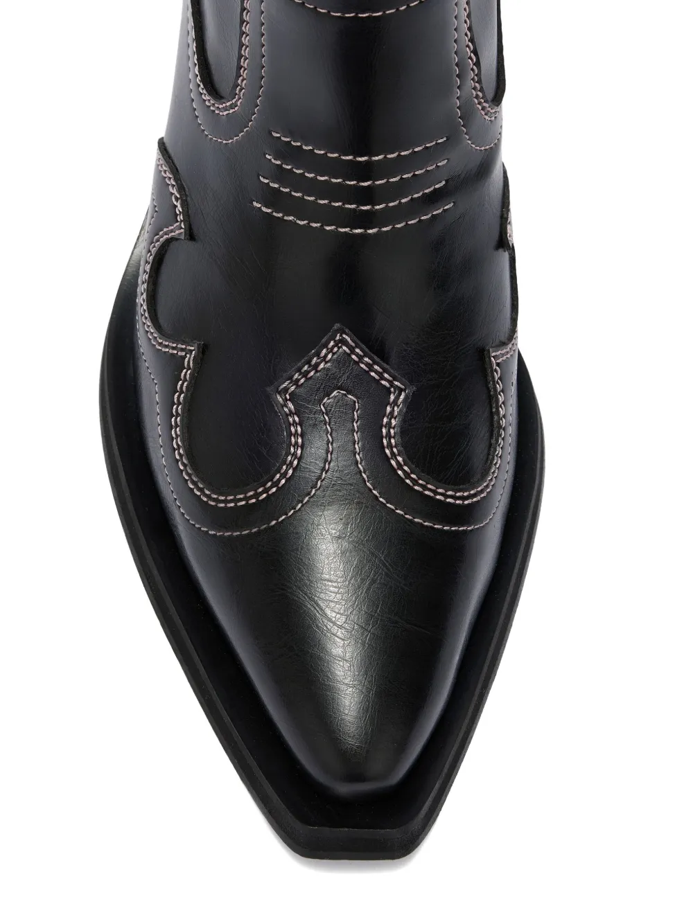 GANNI Laarzen met puntige neus en stiksels Zwart