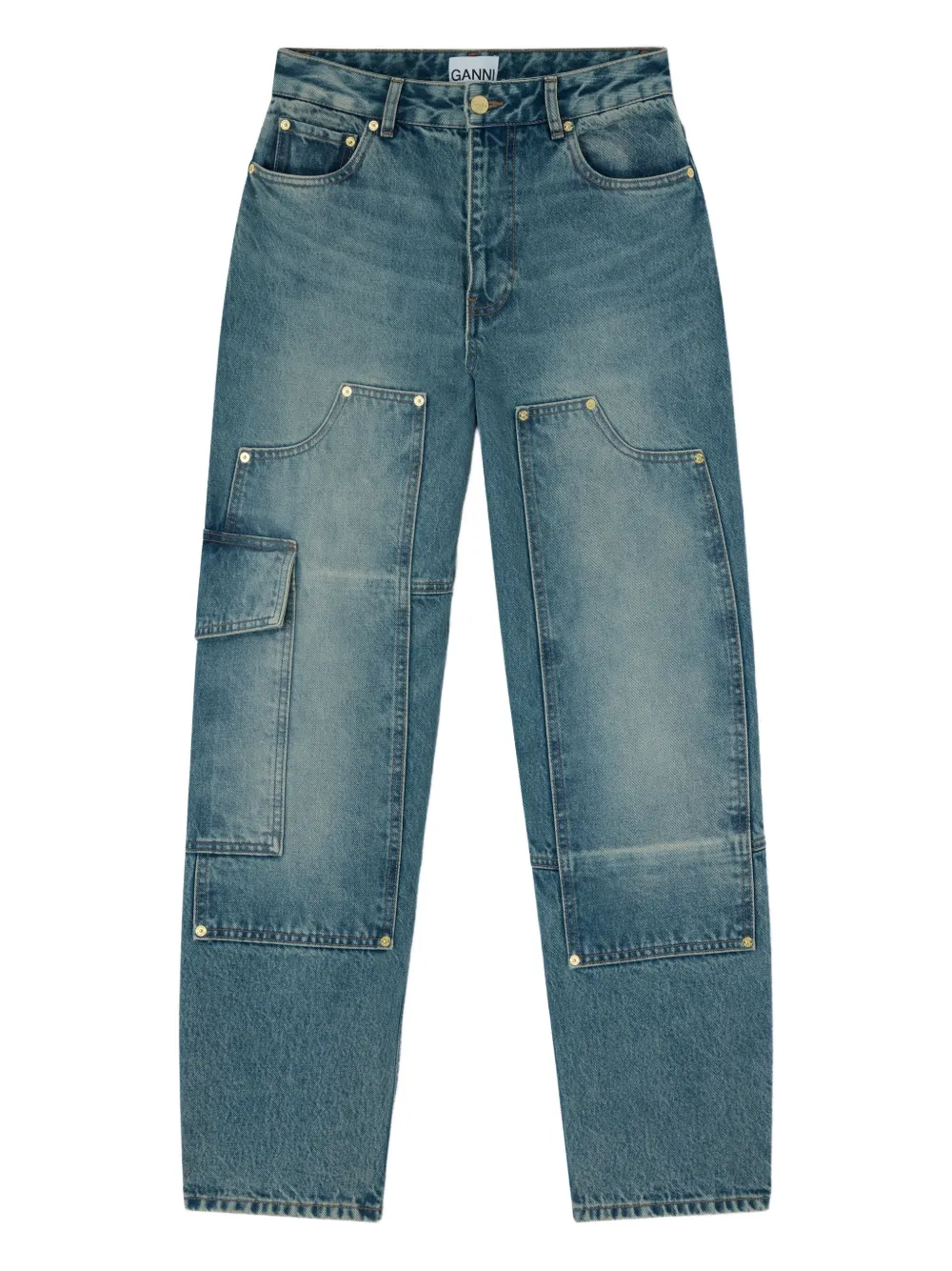 GANNI Jeans con design a inserti - Blu