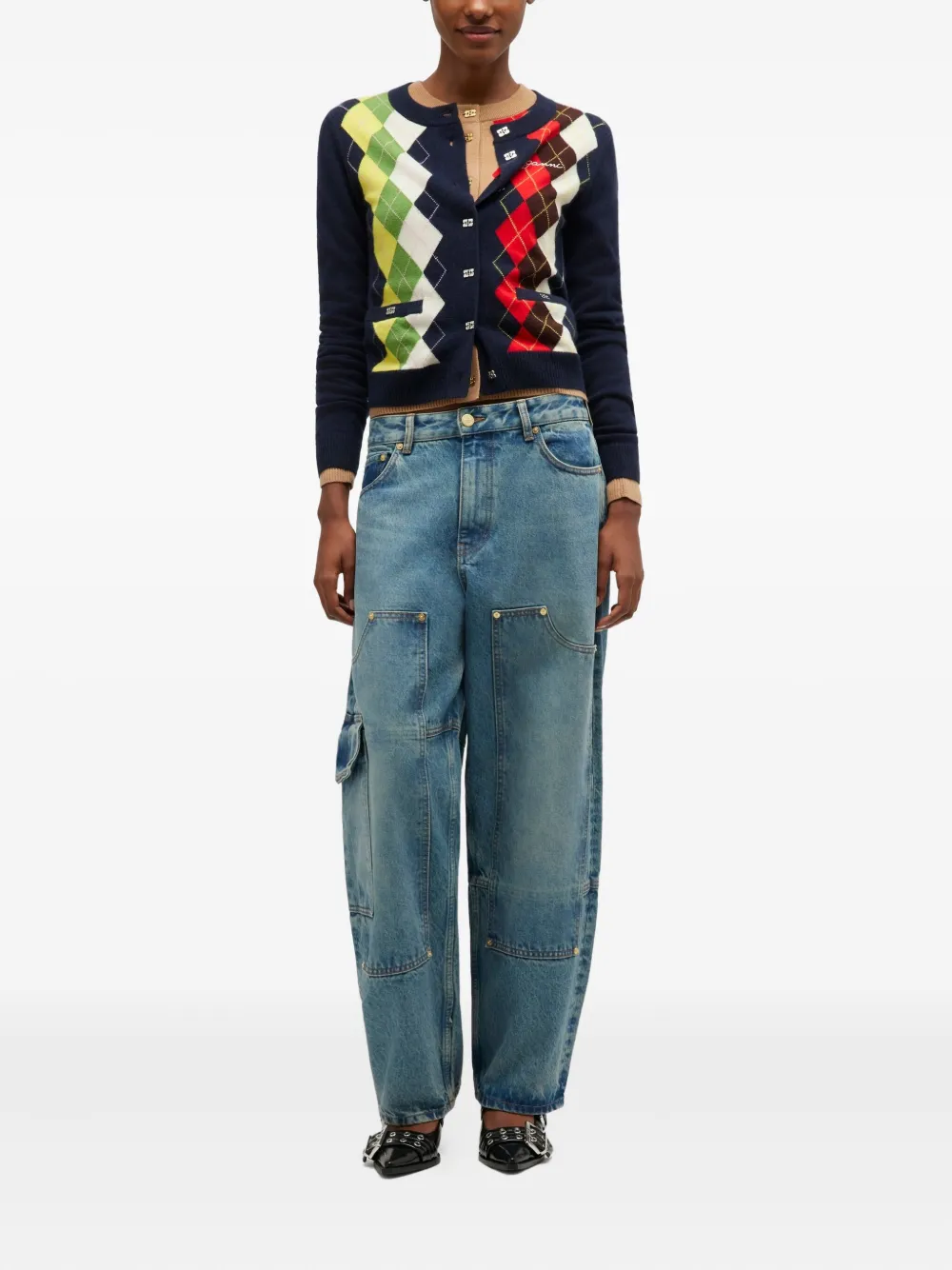 GANNI Jeans met vlakken - Blauw