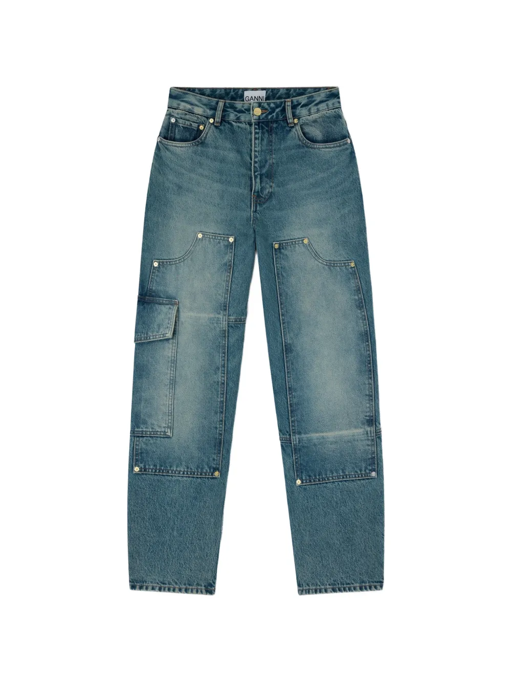 GANNI Jeans con design a inserti - Blu