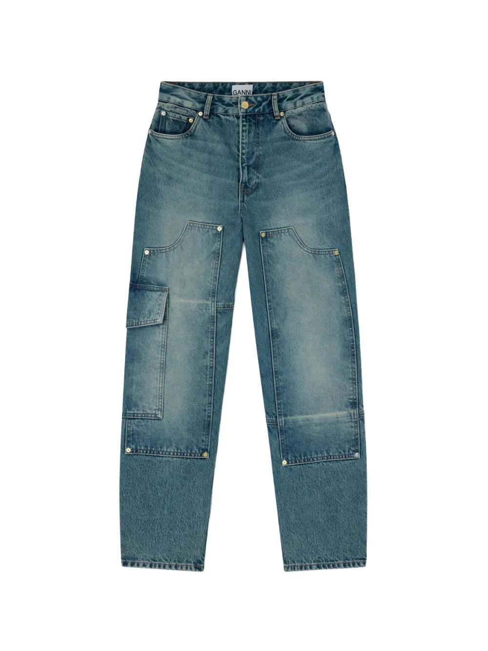 GANNI Jeans con design a inserti - Blu