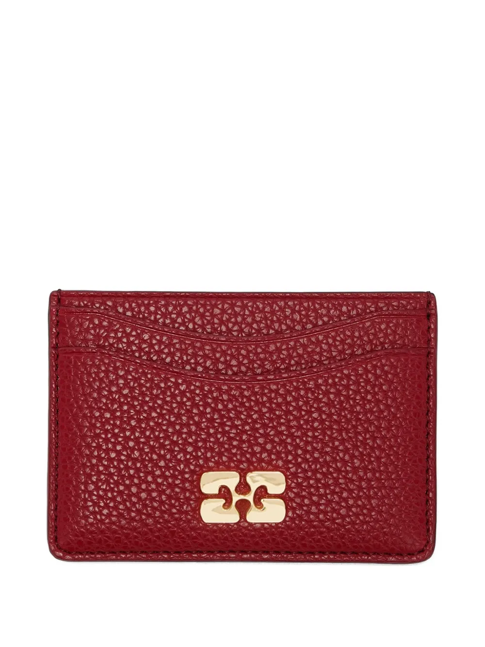Ganni Logo Cardholder In Brown