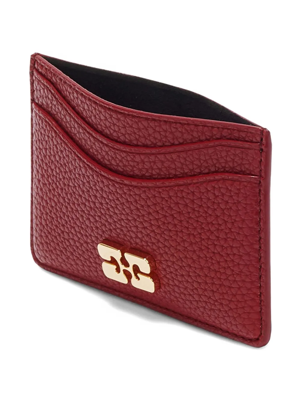 Ganni Logo Cardholder In Brown