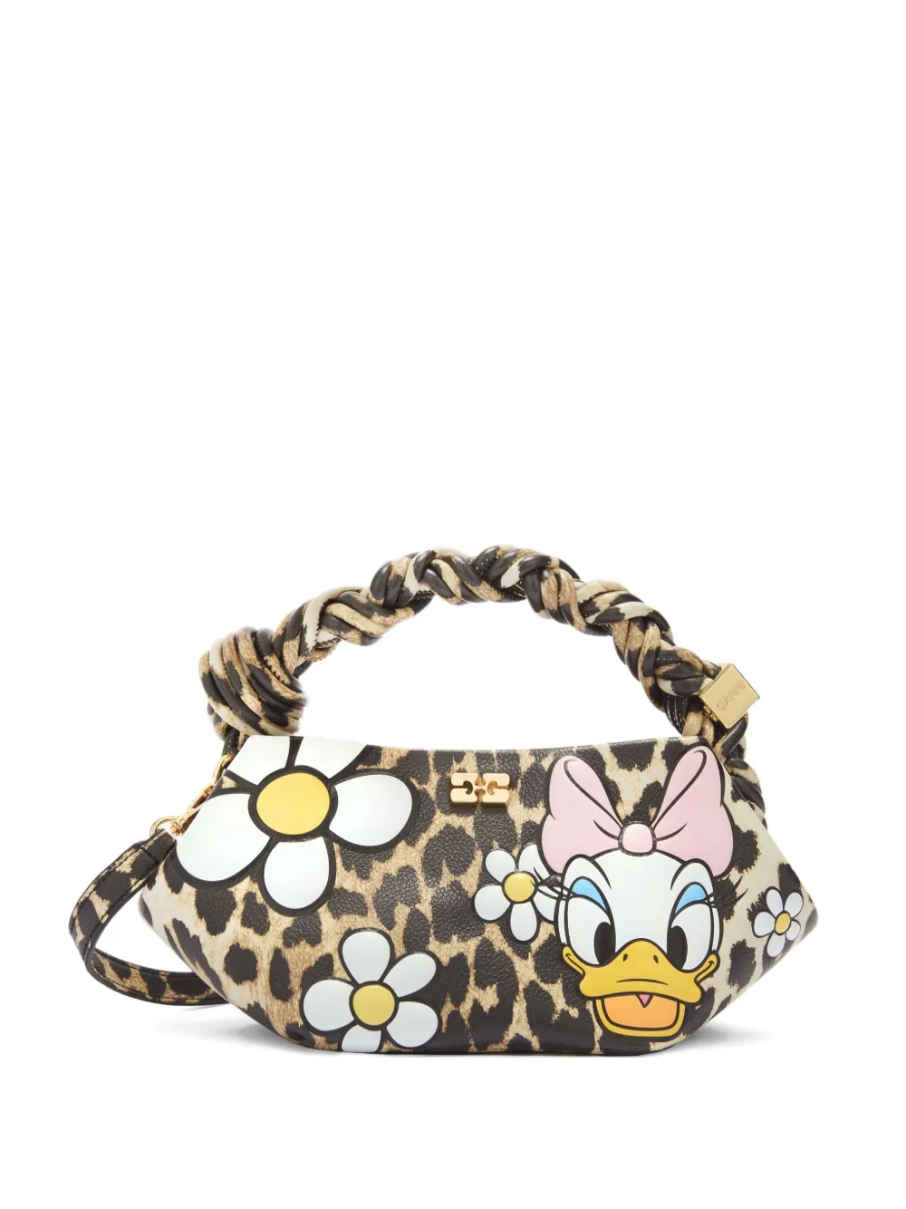 Ganni X Disney Animal-print Tote Bag In Brown