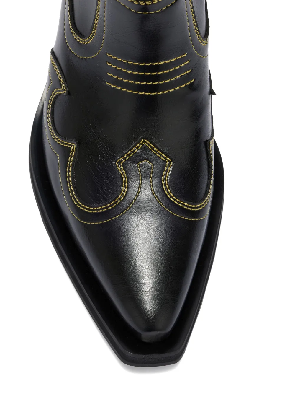 GANNI Laarzen met puntige neus en stiksels Zwart