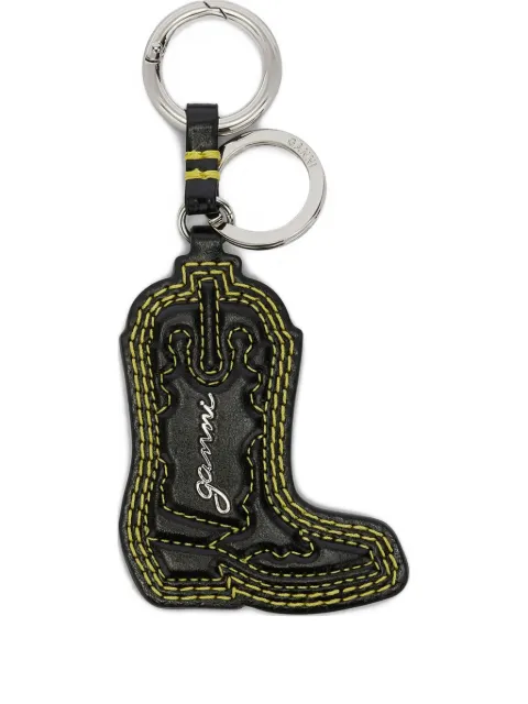 GANNI boot stitched keyring