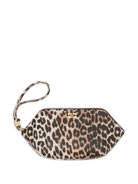 GANNI leopard print wristlet make up bag