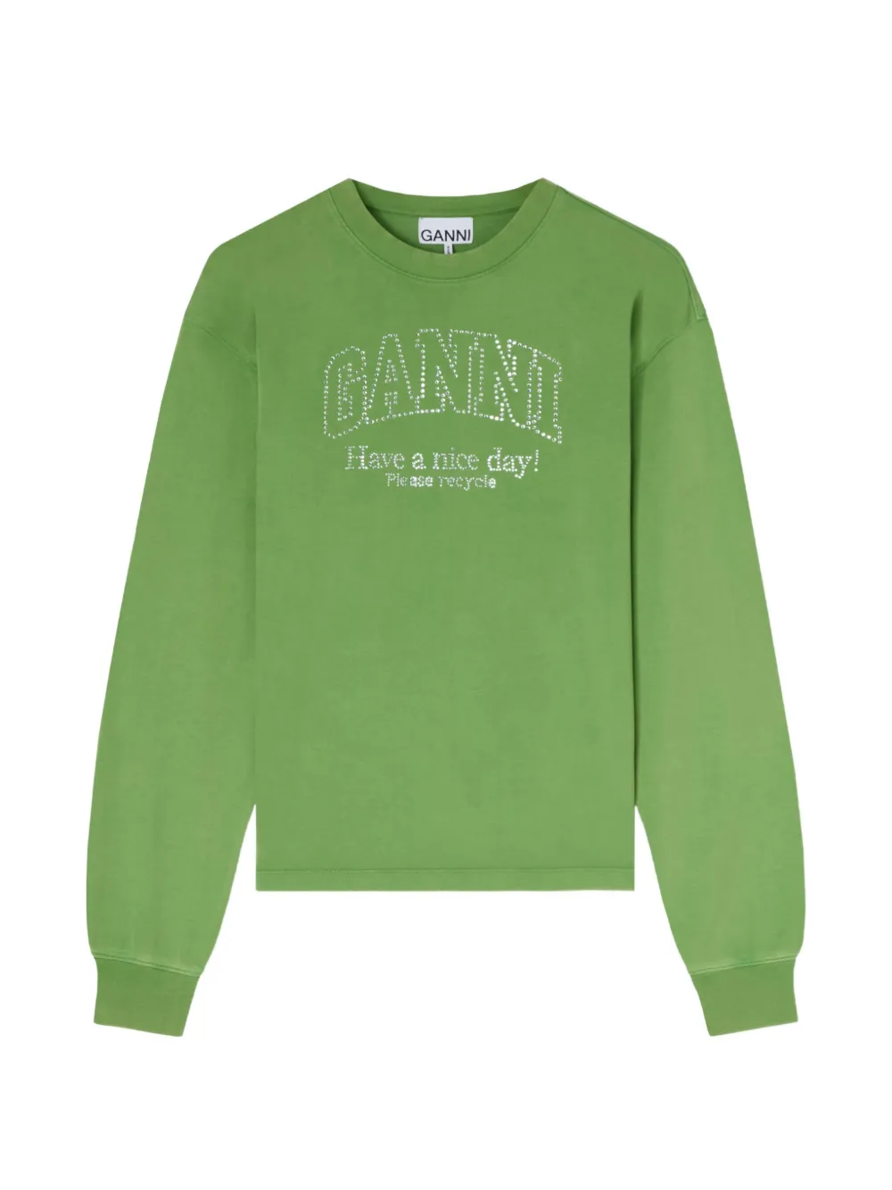 GANNI embellished long-sleeves sweatshirt - Verde