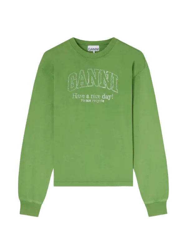 Ganni Daisy Duck Green Long-sleeve T-shirt