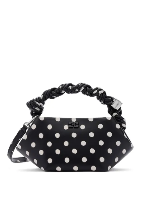 GANNI mini Bow polka-dot tote bag