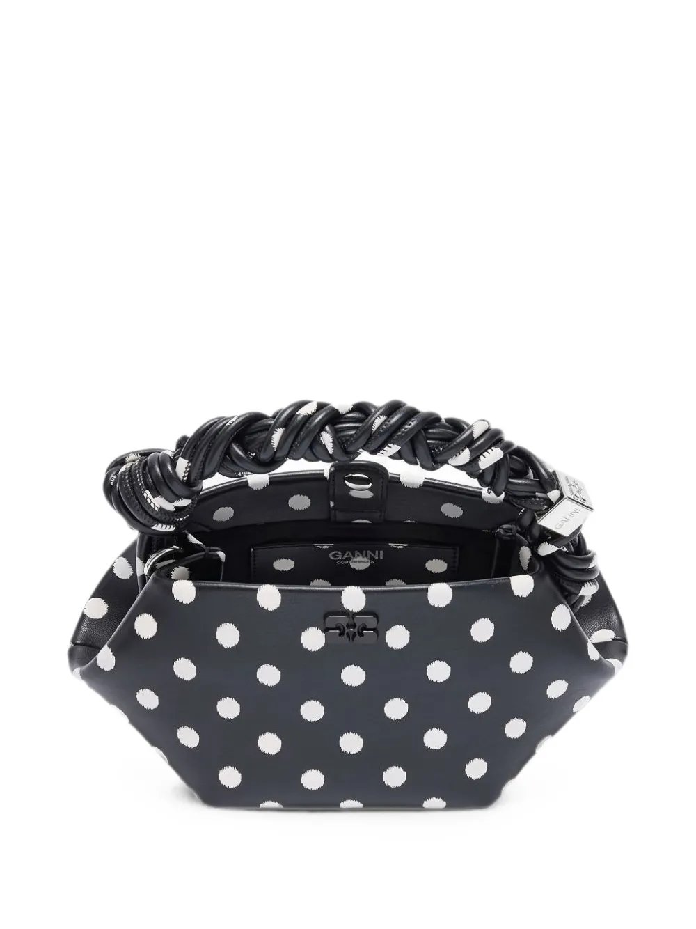 GANNI Bou mini-shopper met stippen Zwart