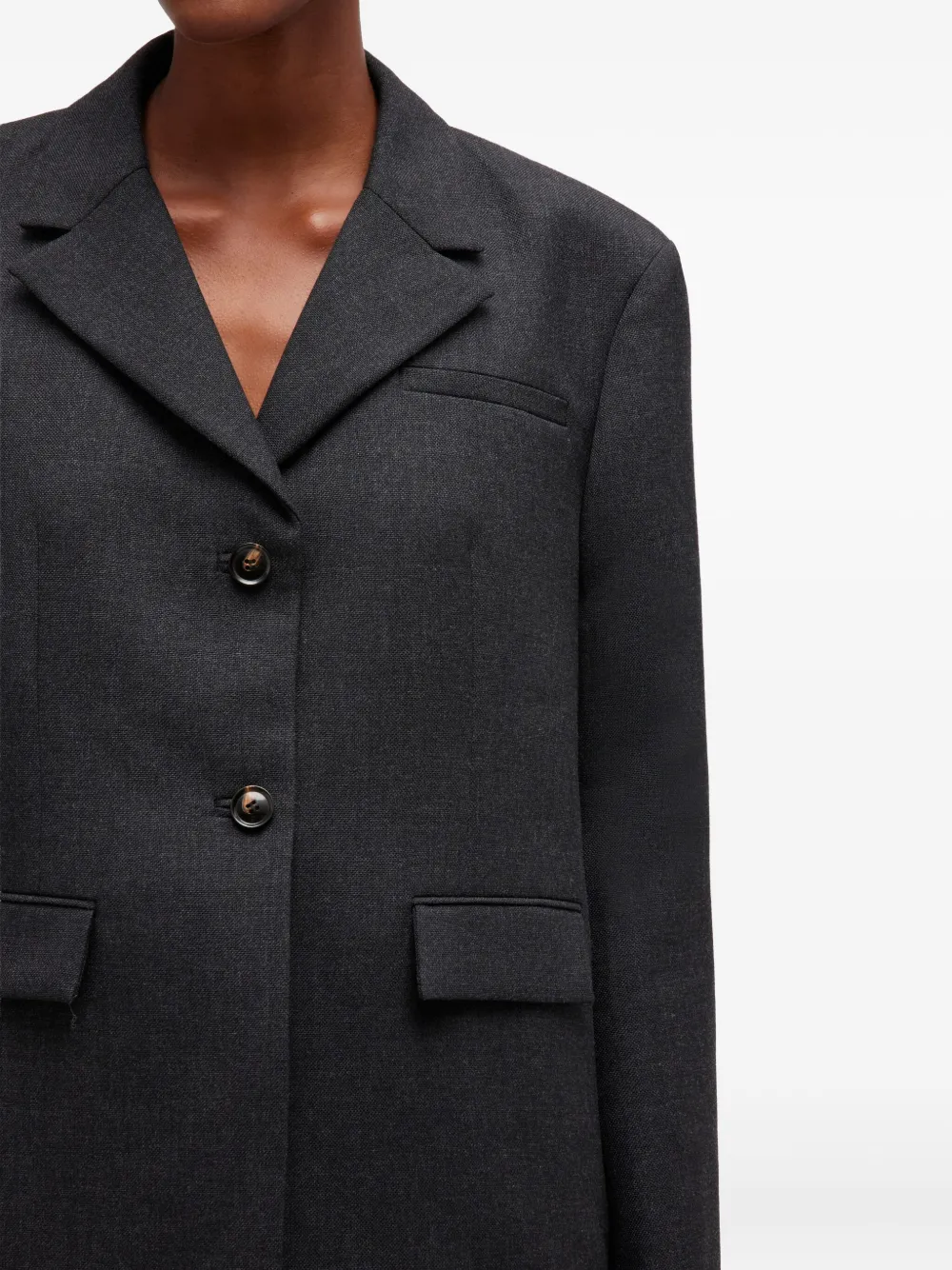 GANNI Blazer met knoopsluiting Grijs