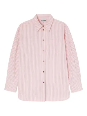 AMI Paris ラッフル ストライプシャツ | ブルー | FARFETCH JP