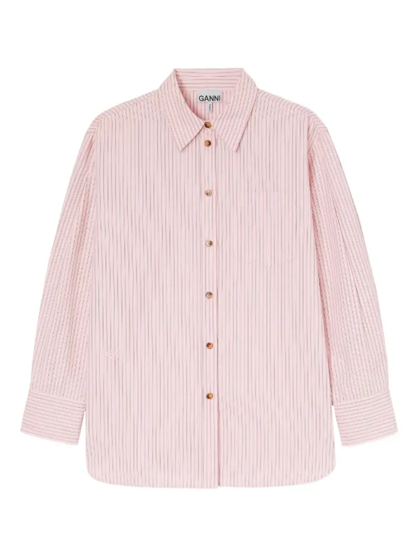 Ganni Pink Stripe Shirt
