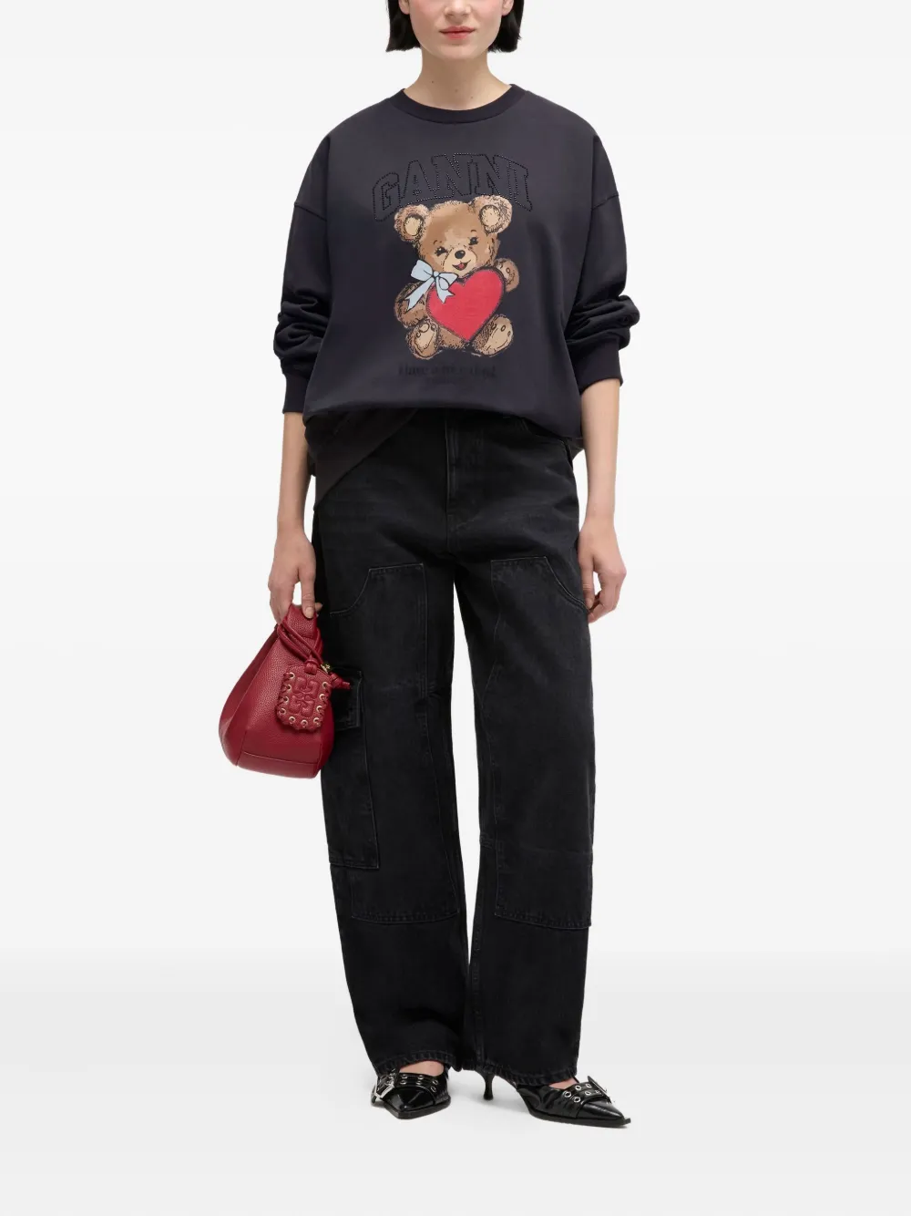 GANNI teddy-print sweatshirt | Sweaters | Image 2