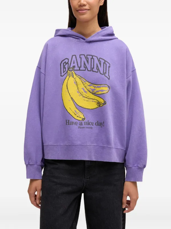 GANNI グラフィック パーカー | パープル | FARFETCH JP