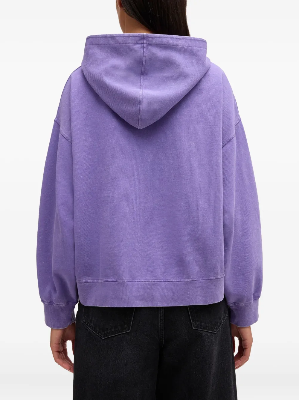 Ganni Graphic-print Hoodie In Purple