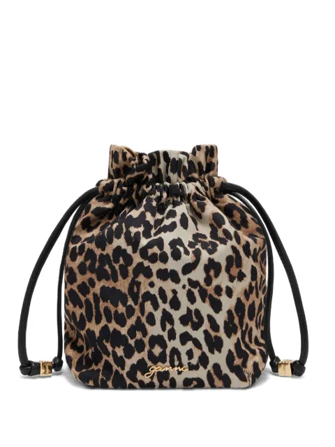 GANNI bolsa bucket con animal print