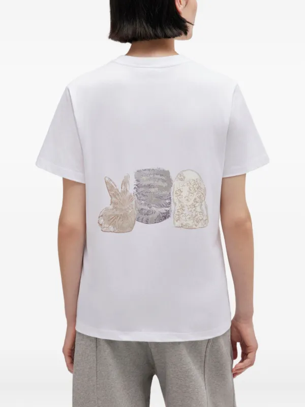 GANNI アニマルプリント T シャツ ホワイト M サイズ タグ付き GANNI アニマルプリント Tシャツ | ホワイト | FARFETCH JP