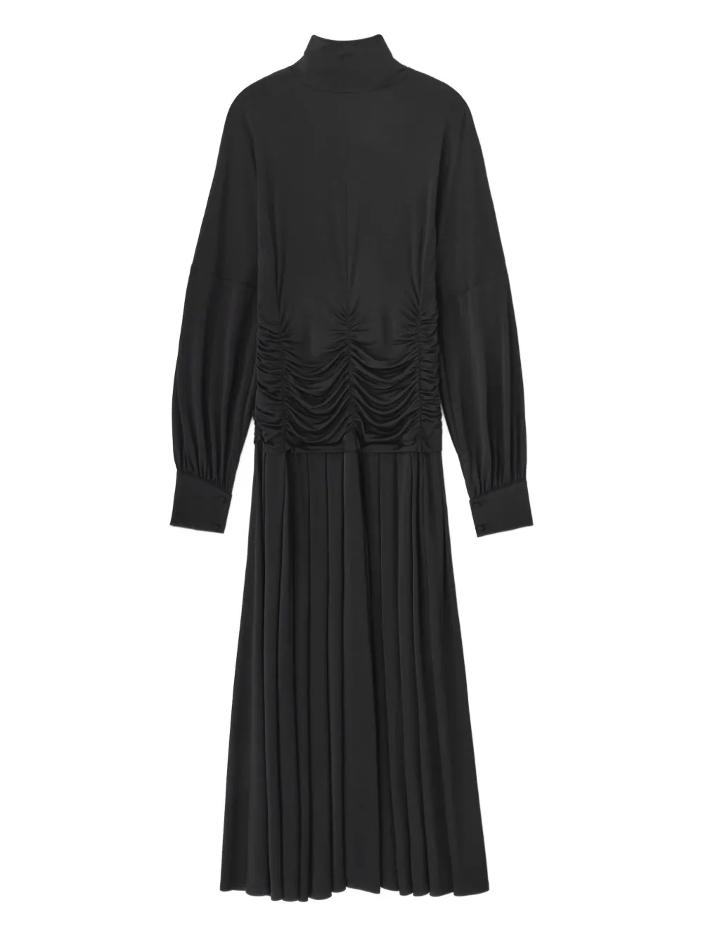 GANNI Abito midi plissettato - Nero