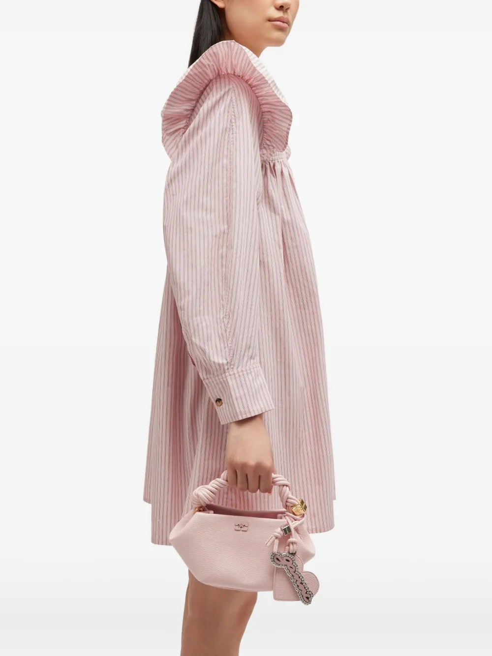 GANNI Bou shopper met gedraaid handvat - Roze