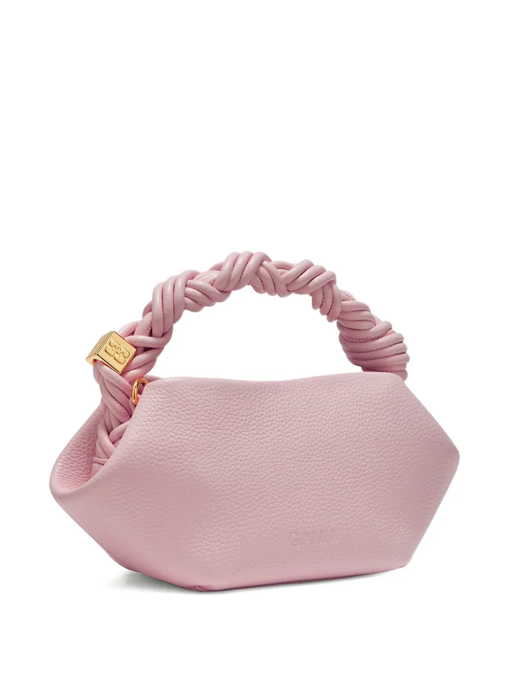 Ganni Bou Twisted-handle Tote Bag In Pink